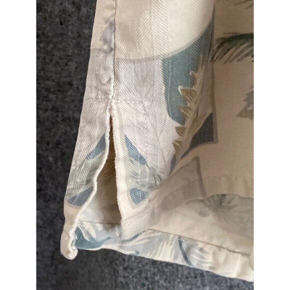 VTG Banana Cabana Shirt SS Hawaiian Palm Tree Cream Blue Button Front Chest L - Picture 7 of 8